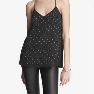 Express Black and Silver Studded Racerback Tank Cami Top XS